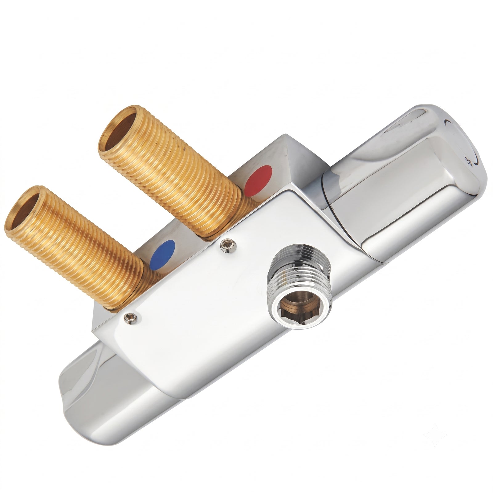 Jazz Horizontal Chrome Thermostatic Bar Shower Mixer Valve - 45mm Fixing Centres