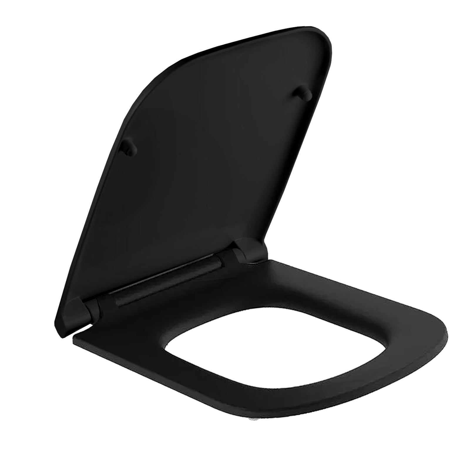 Square Toilet Soft Close Seat and Seat Cover Matte Black