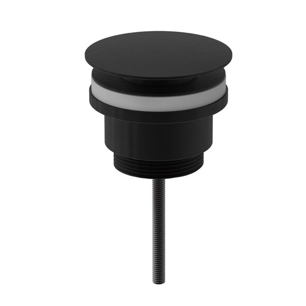 Universal Round Push Button Basin Waste Slotted & Unslotted - Matte Black