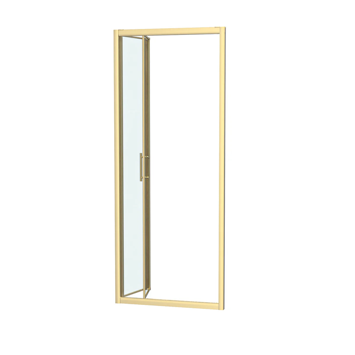 800mm Brushed Brass Bi-fold Shower Door Tempered Glass