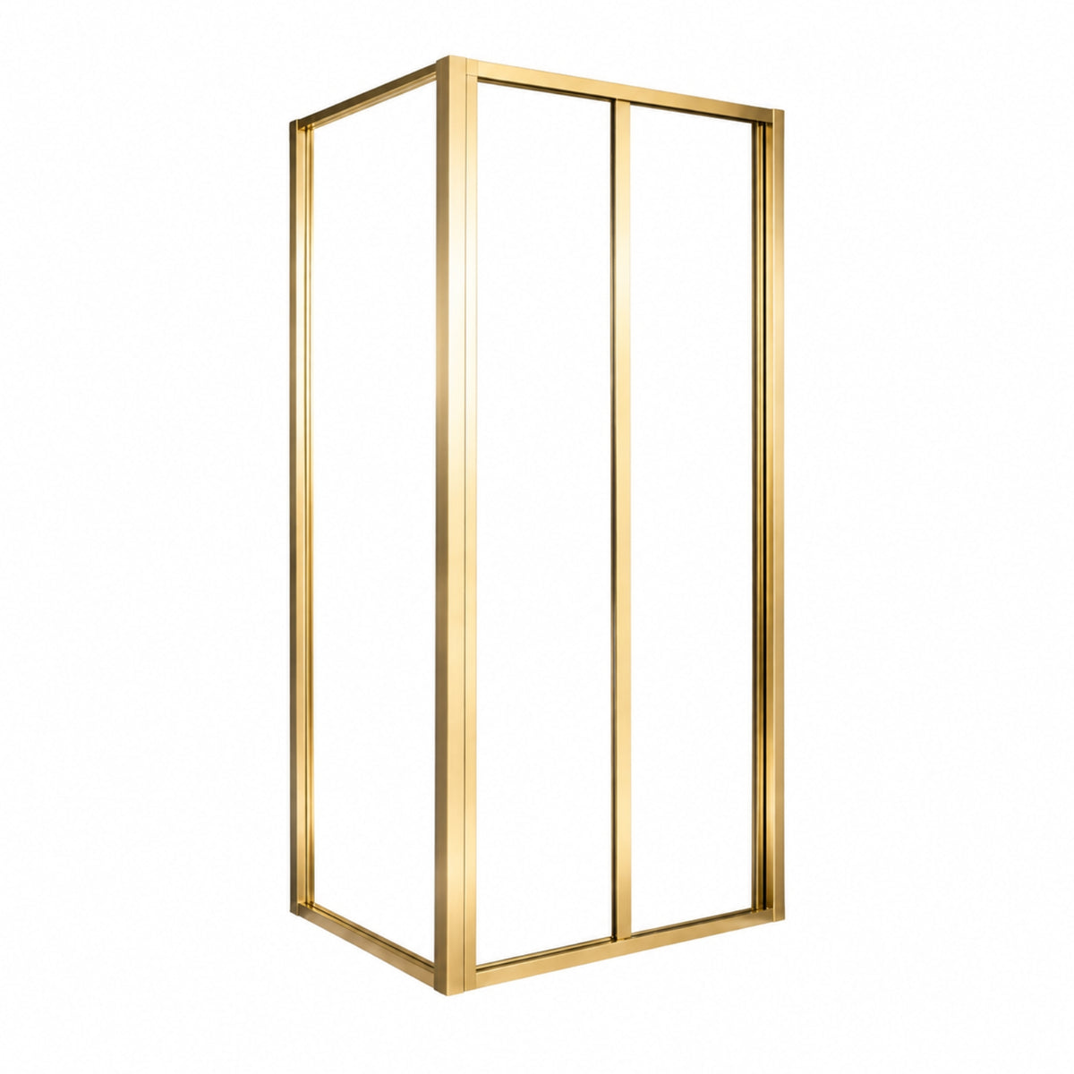 Enclosure Suite - 760mm Bi-fold Tempered Glass Shower Enclosure with 600mm 2 Drawers Wall Hung Vanity Unit & Close Coupled Toilet - Set with Brushed Brass Fittings