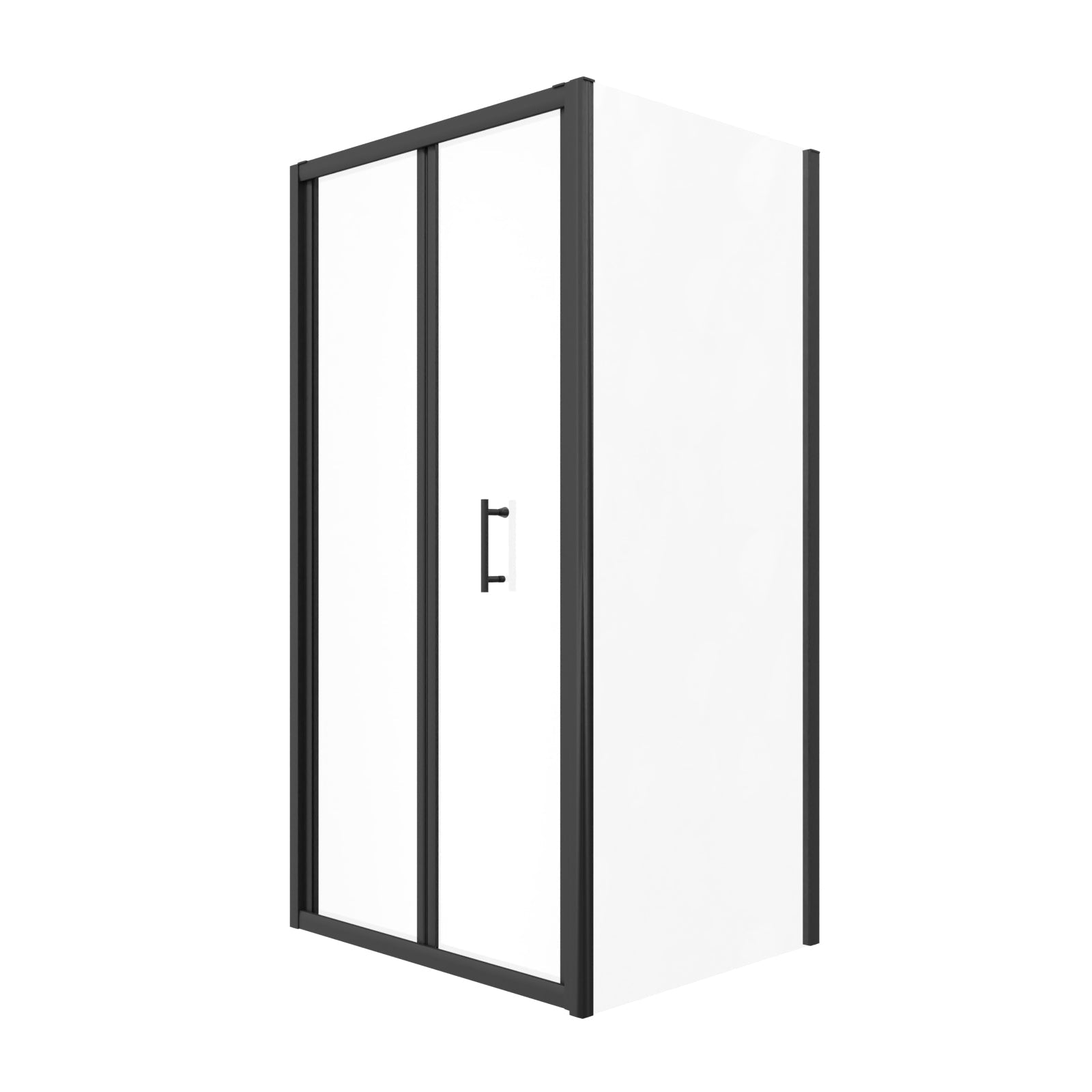 Black 1000mm Bi-fold Shower Door, 760mm Side Panel Tempered Glass