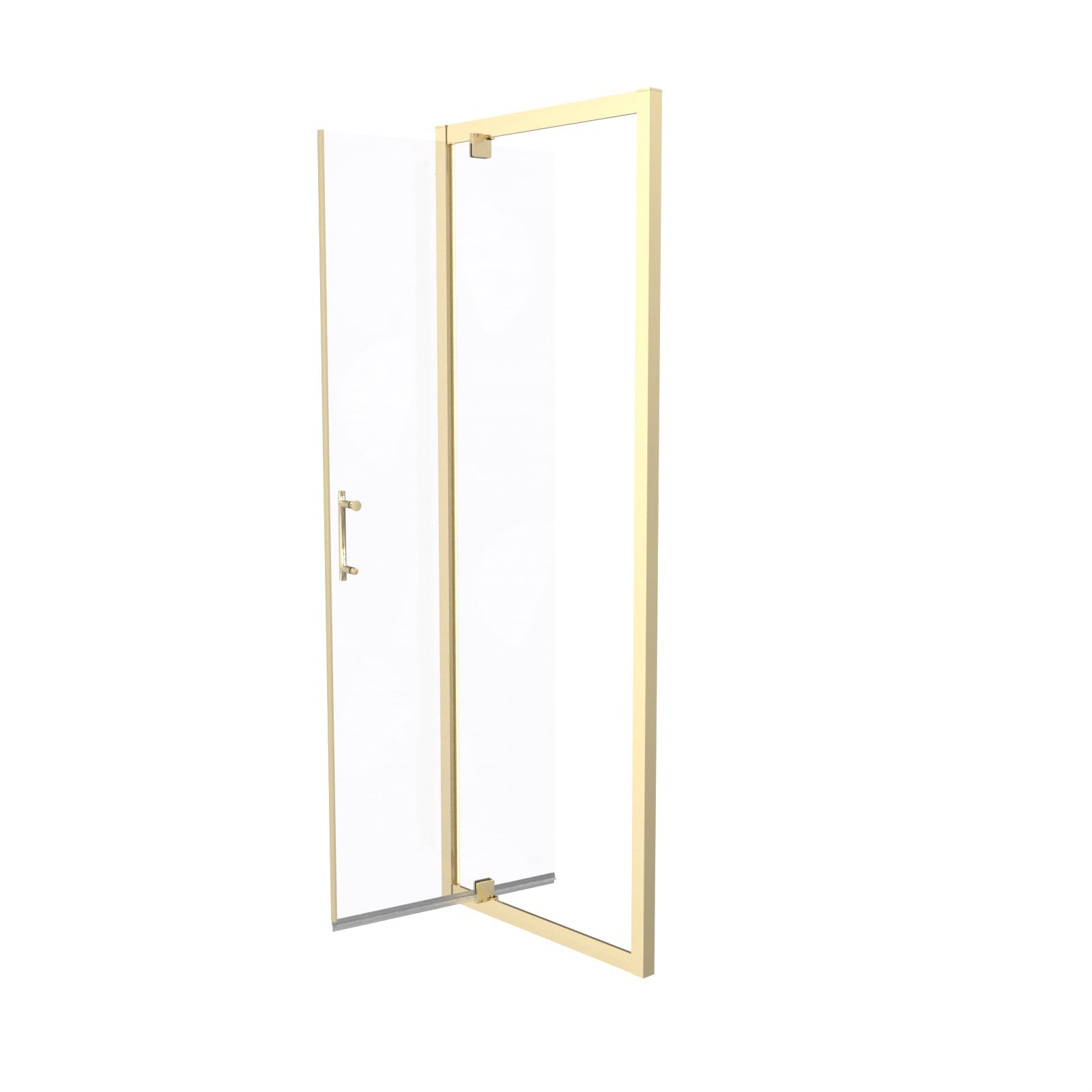 Jupiter 760 x 1850mm Brushed Brass Framed Shower Enclosure Pivot Door