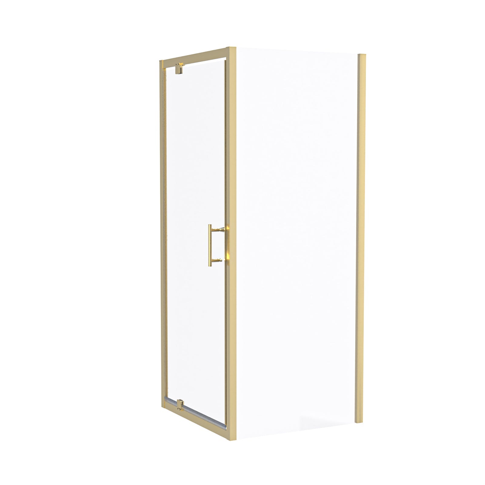 Jupiter Brushed Brass 800 x 760mm Pivot Door Shower Enclosure & Side Panel