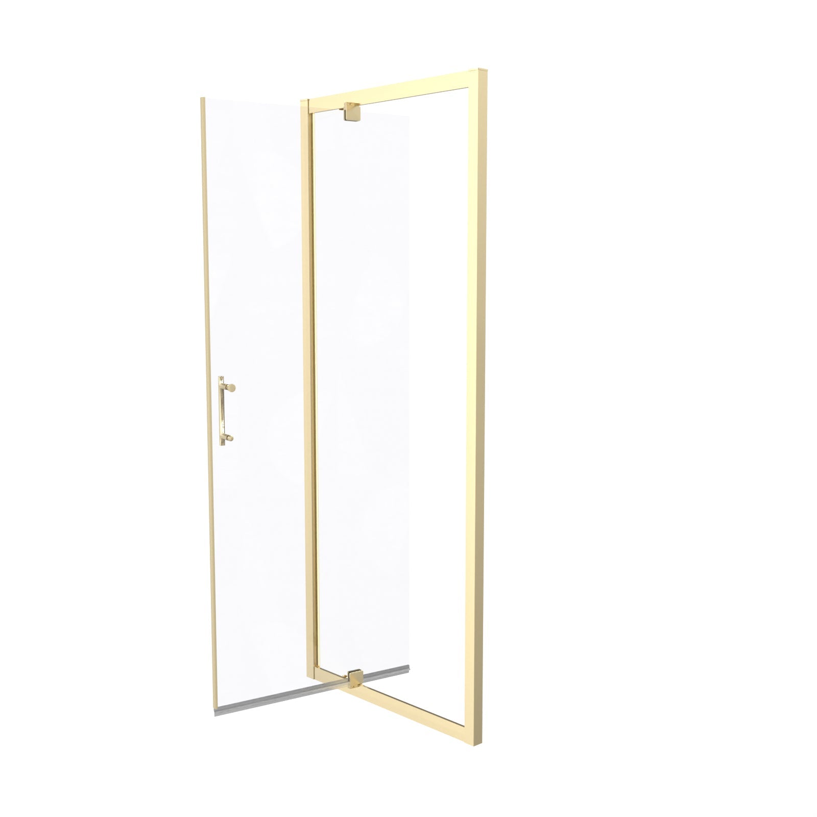 Jupiter 800 x 1850mm Brushed Brass Framed Shower Enclosure Pivot Door