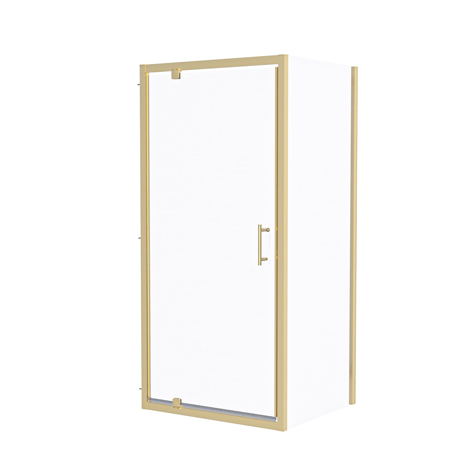Jupiter Brushed Brass 900 x 760mm Pivot Door Shower Enclosure & Side Panel
