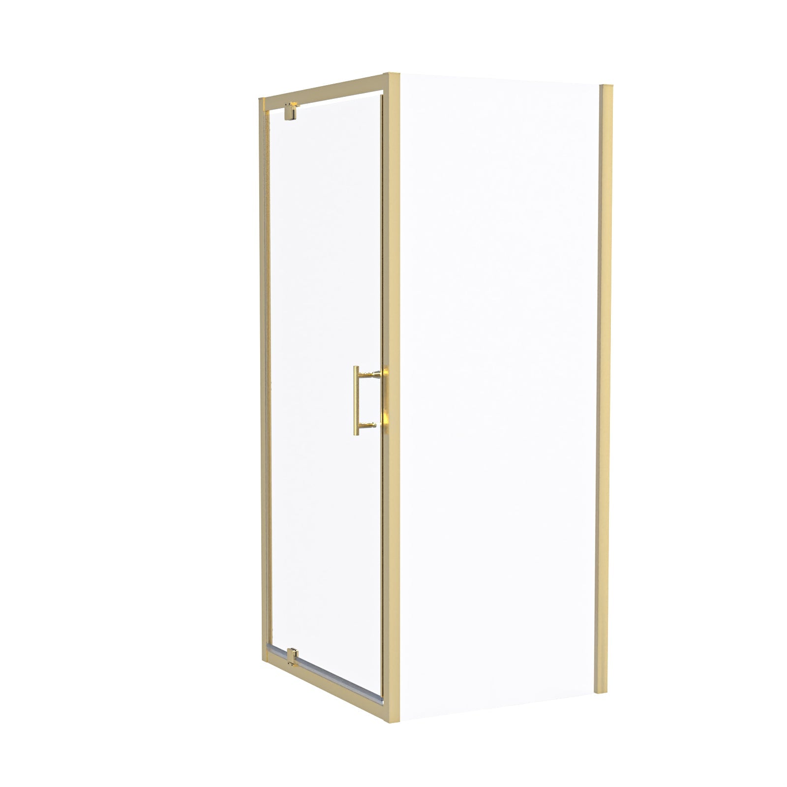 Jupiter Brushed Brass 900 x 760mm Pivot Door Shower Enclosure & Side Panel