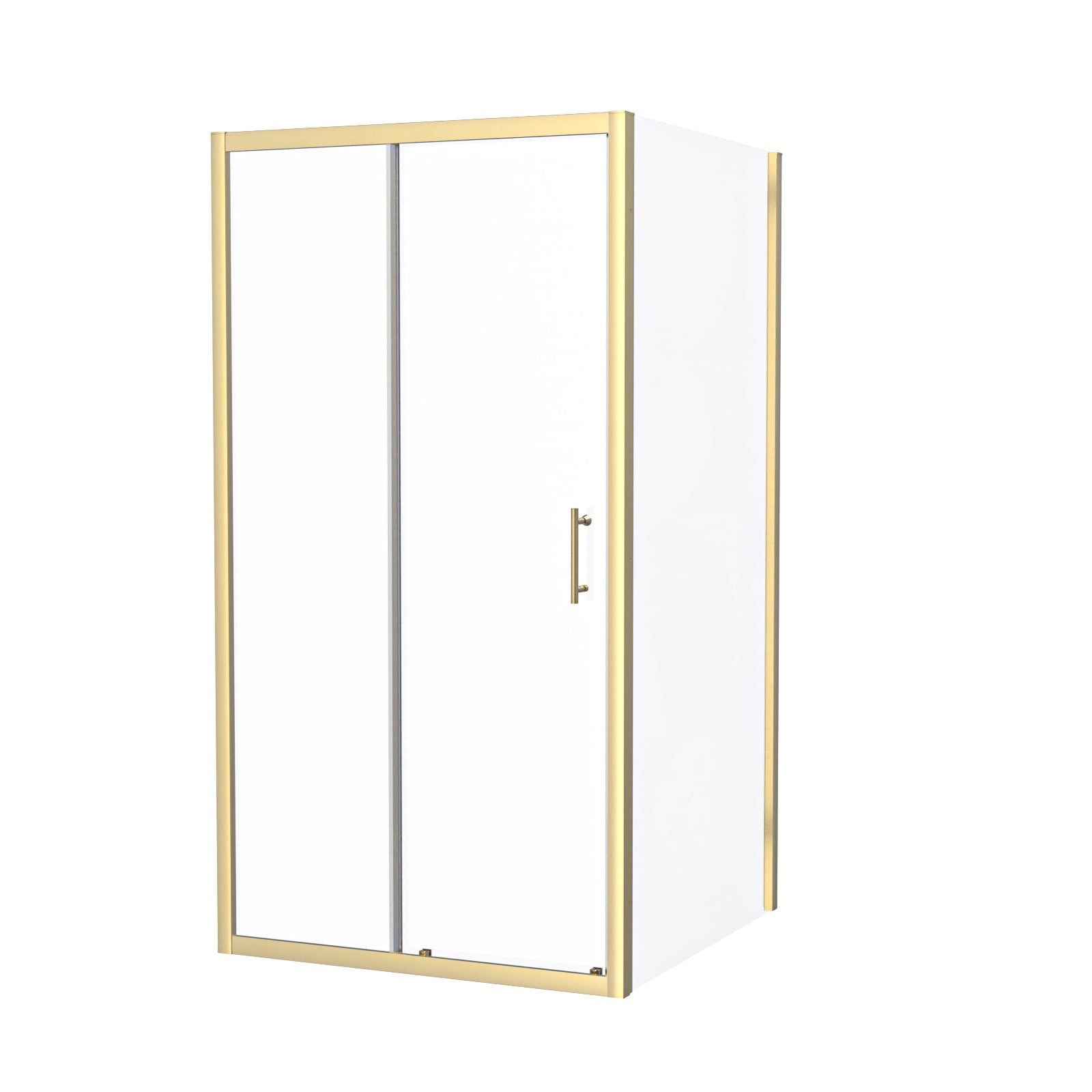 Manga 1000 x 1000mm Shower Enclosure Sliding Door & Side Panel Brushed Brass