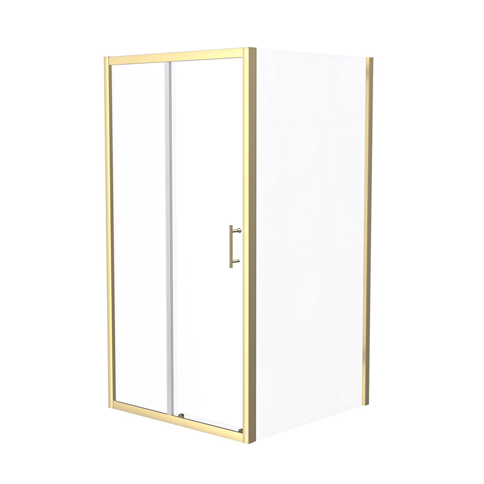 Manga 1000 x 1000mm Shower Enclosure Sliding Door & Side Panel Brushed Brass
