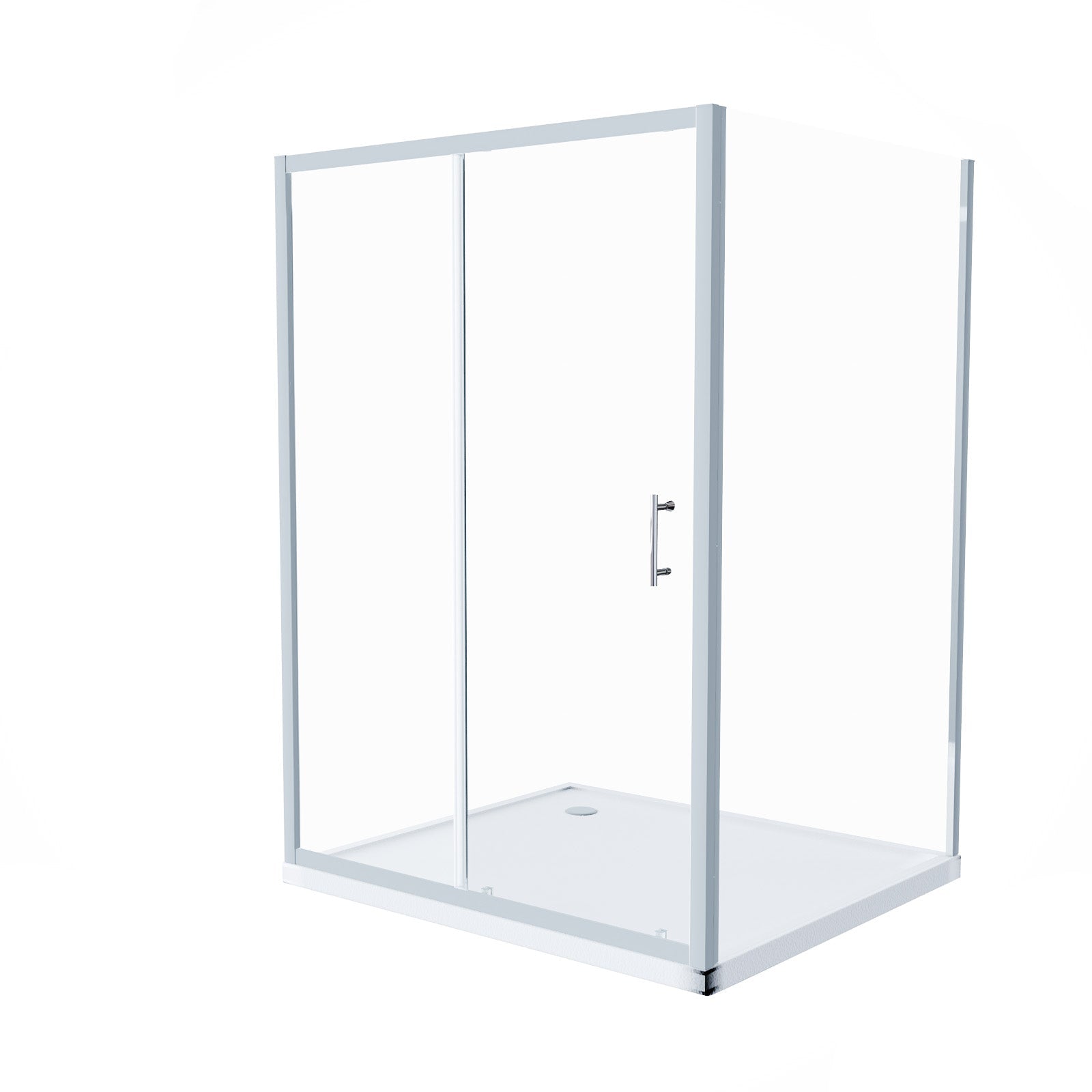 Manga 1200 x 1000mm Shower Enclosure Sliding Door, Panel & Tray Chrome