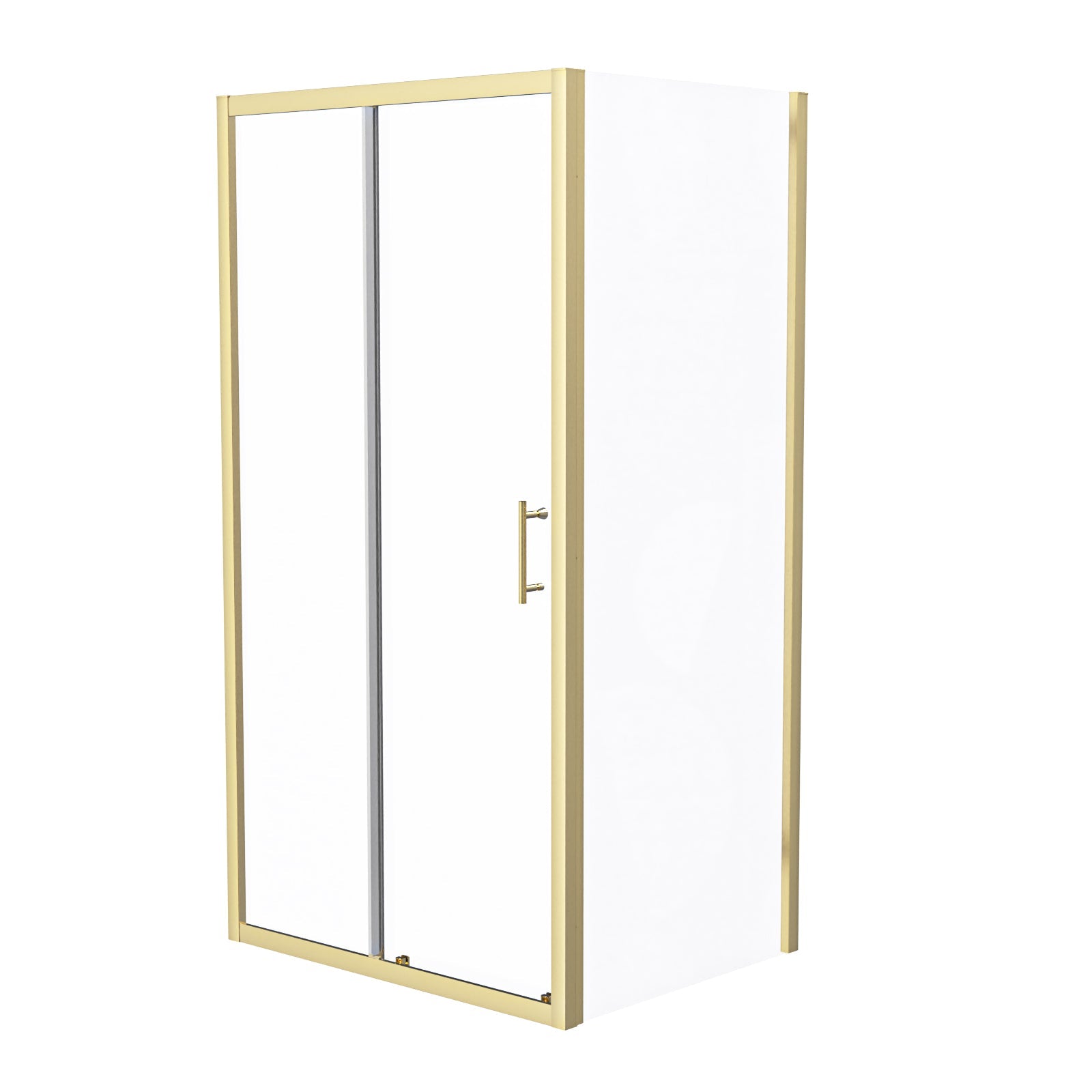 Manga 1000 x 760mm Shower Enclosure Sliding Door & Side Panel Brushed Brass