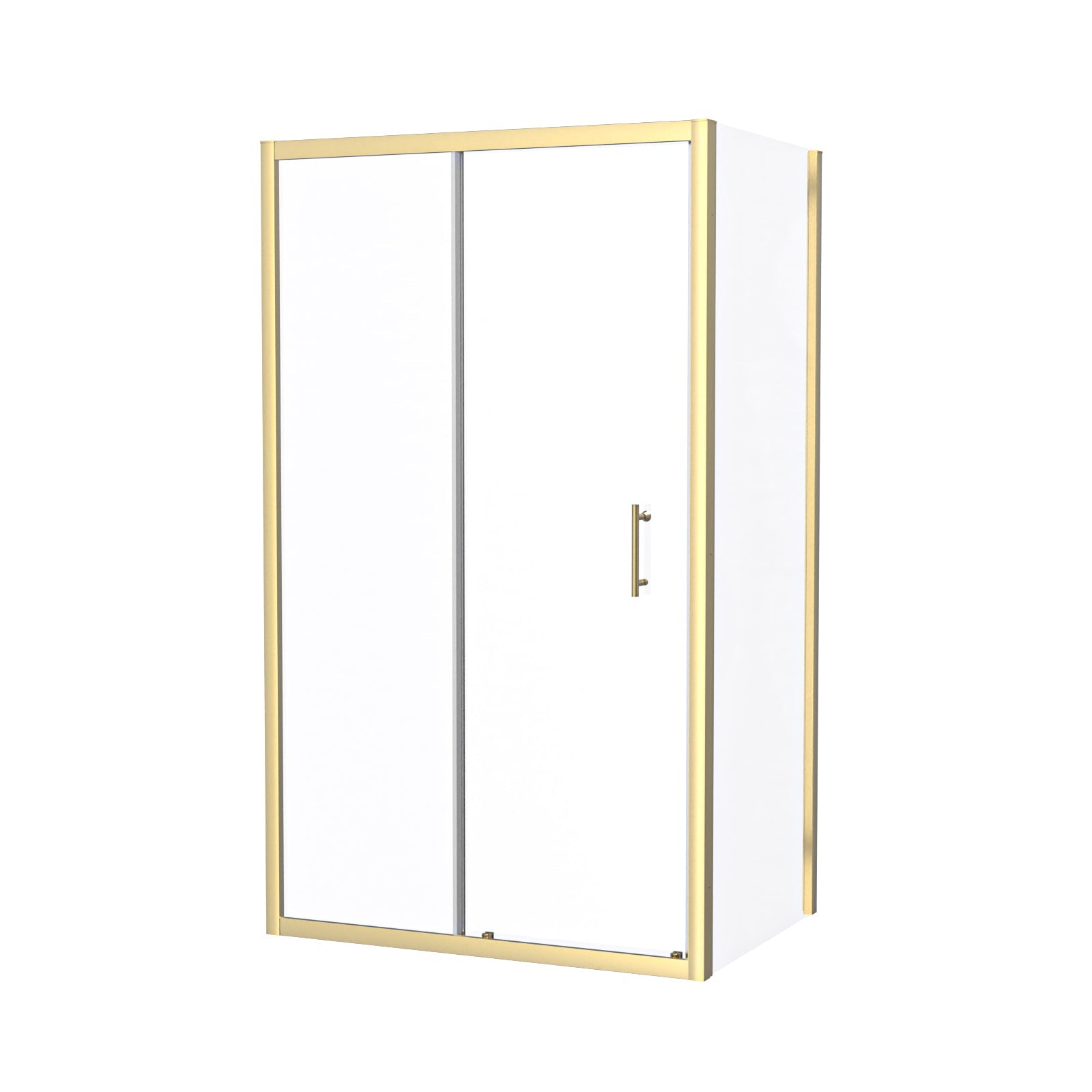 Manga 1100 x 700mm Shower Enclosure Sliding Door & Side Panel Brushed Brass