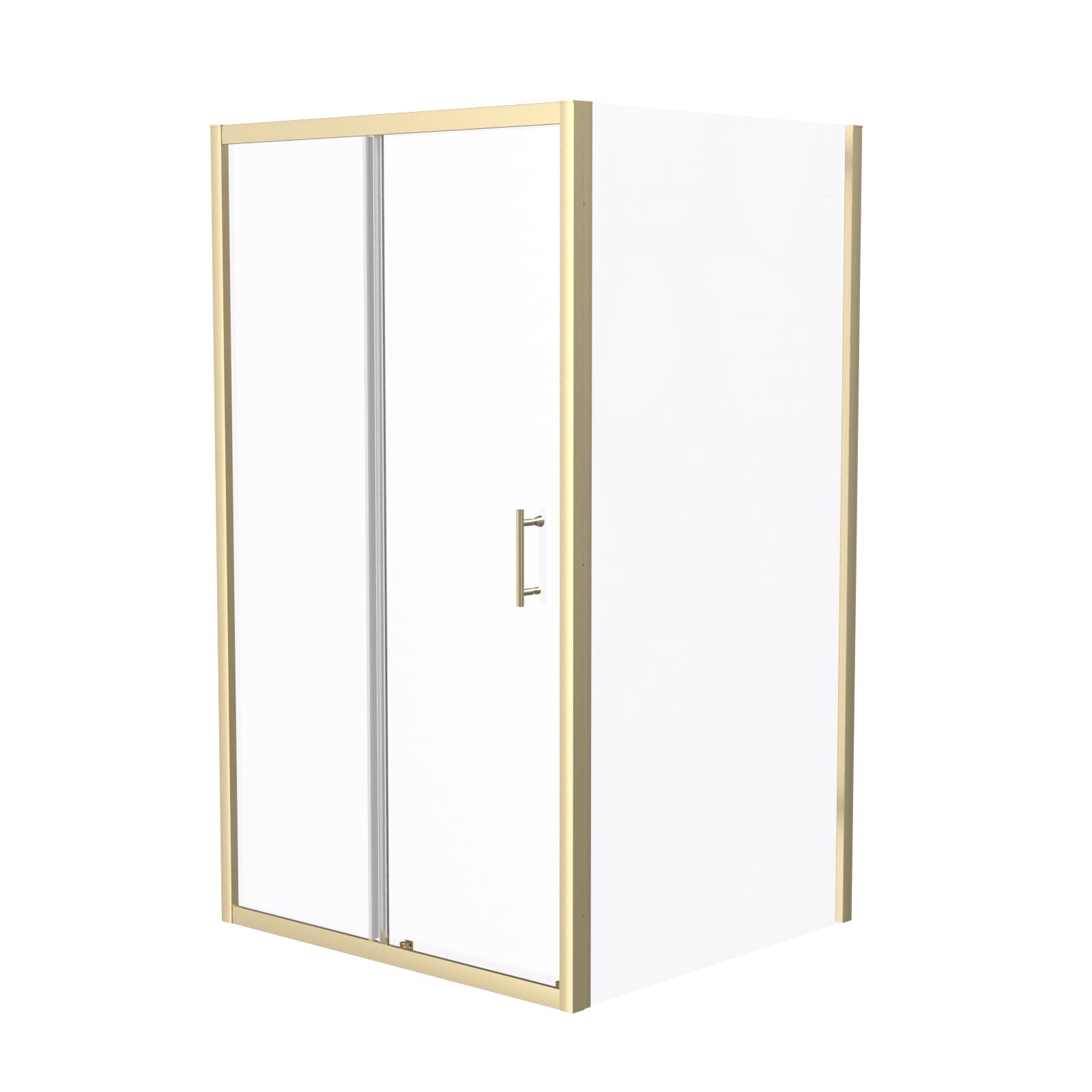 Manga 1100 x 900mm Shower Enclosure Sliding Door & Side Panel Brushed Brass