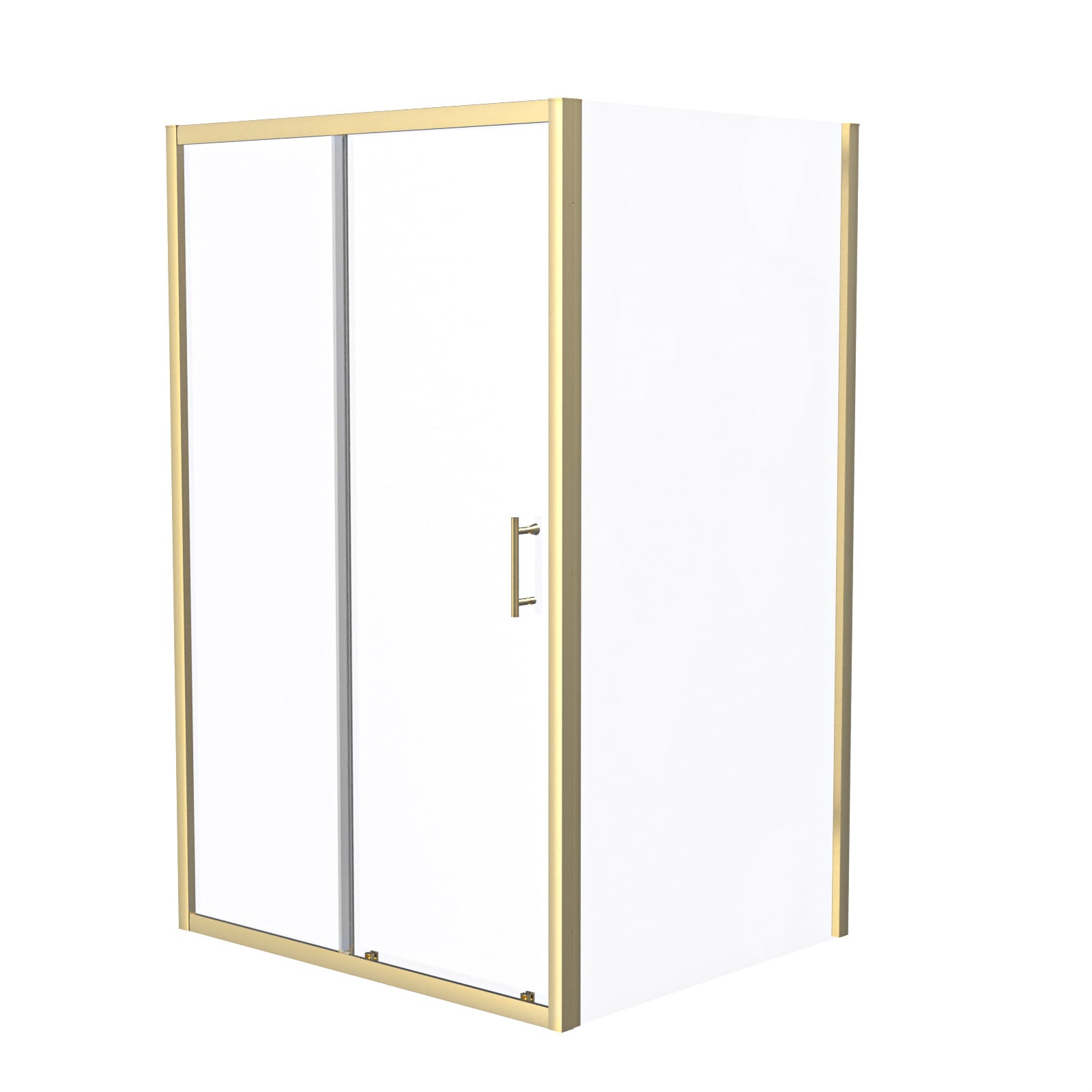 Manga 1200 x 1000mm Shower Enclosure Sliding Door & Side Panel Brushed Brass