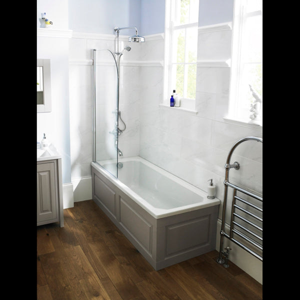 Ascott 1700 x 750mm White Square Single Ended Bath Acrylic
