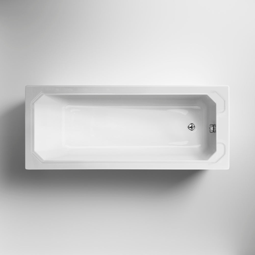 Ascott 1700 x 750mm White Square Single Ended Bath Acrylic