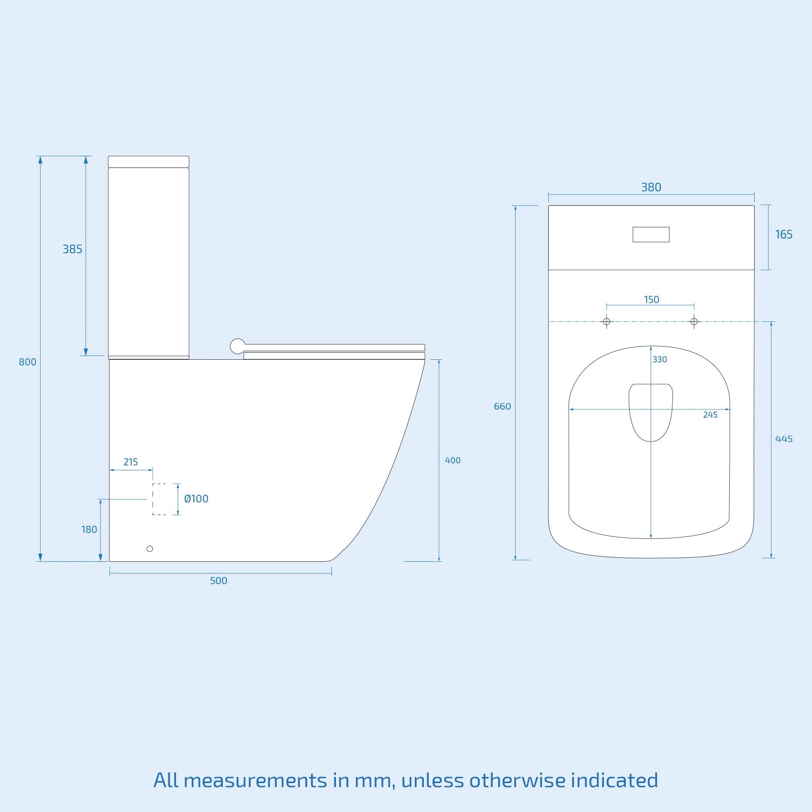 Norman Square Cloakroom Close Coupled WC Toilet