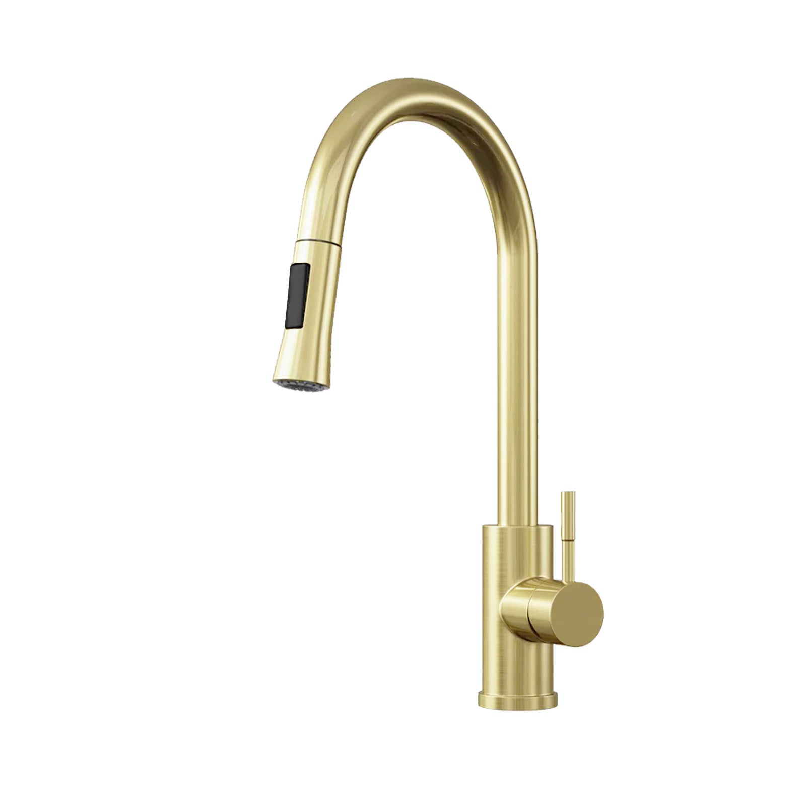 Brushed Brass Modern Pull Out Kitchen Mixer Tap