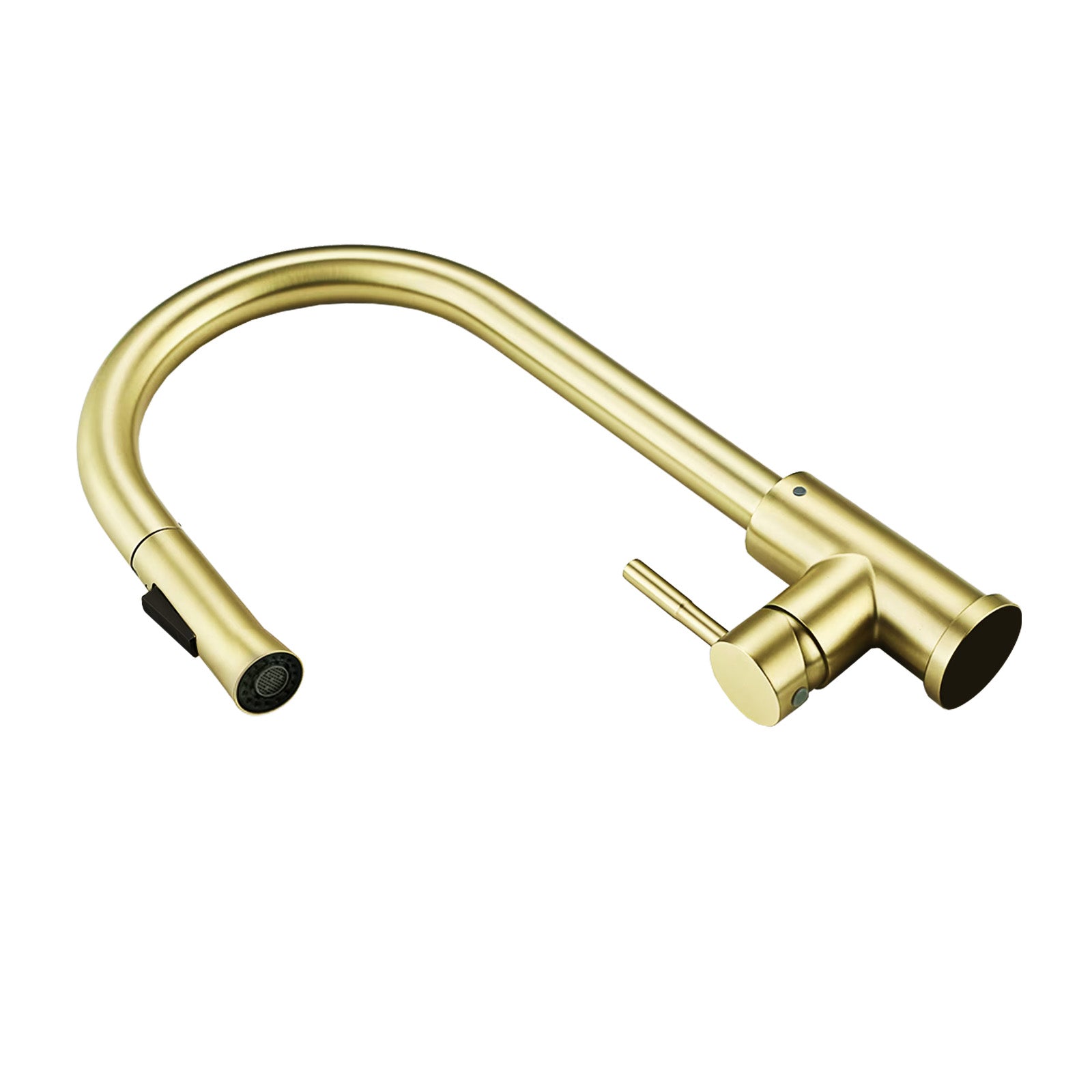 Brushed Brass Modern Pull Out Kitchen Mixer Tap