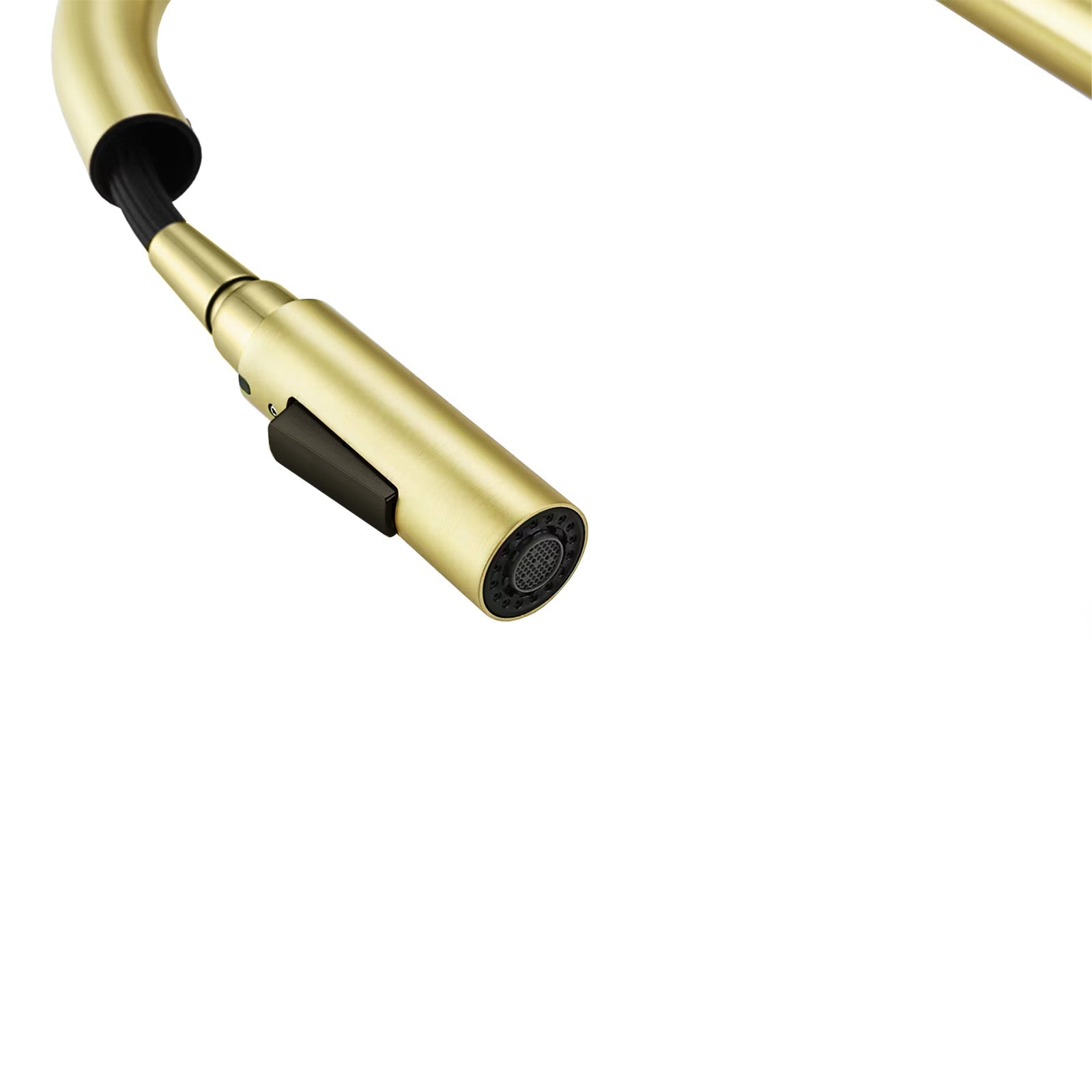 Brushed Brass Modern Pull Out Kitchen Mixer Tap