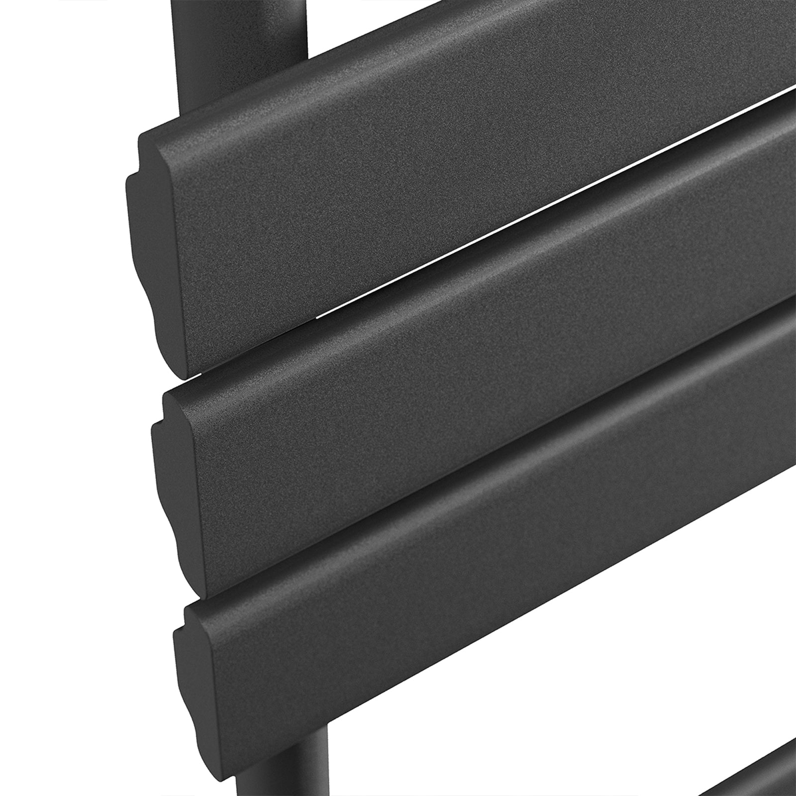 Black 1200 x 450mm Flat Panel Heated Towel Rail Radiator