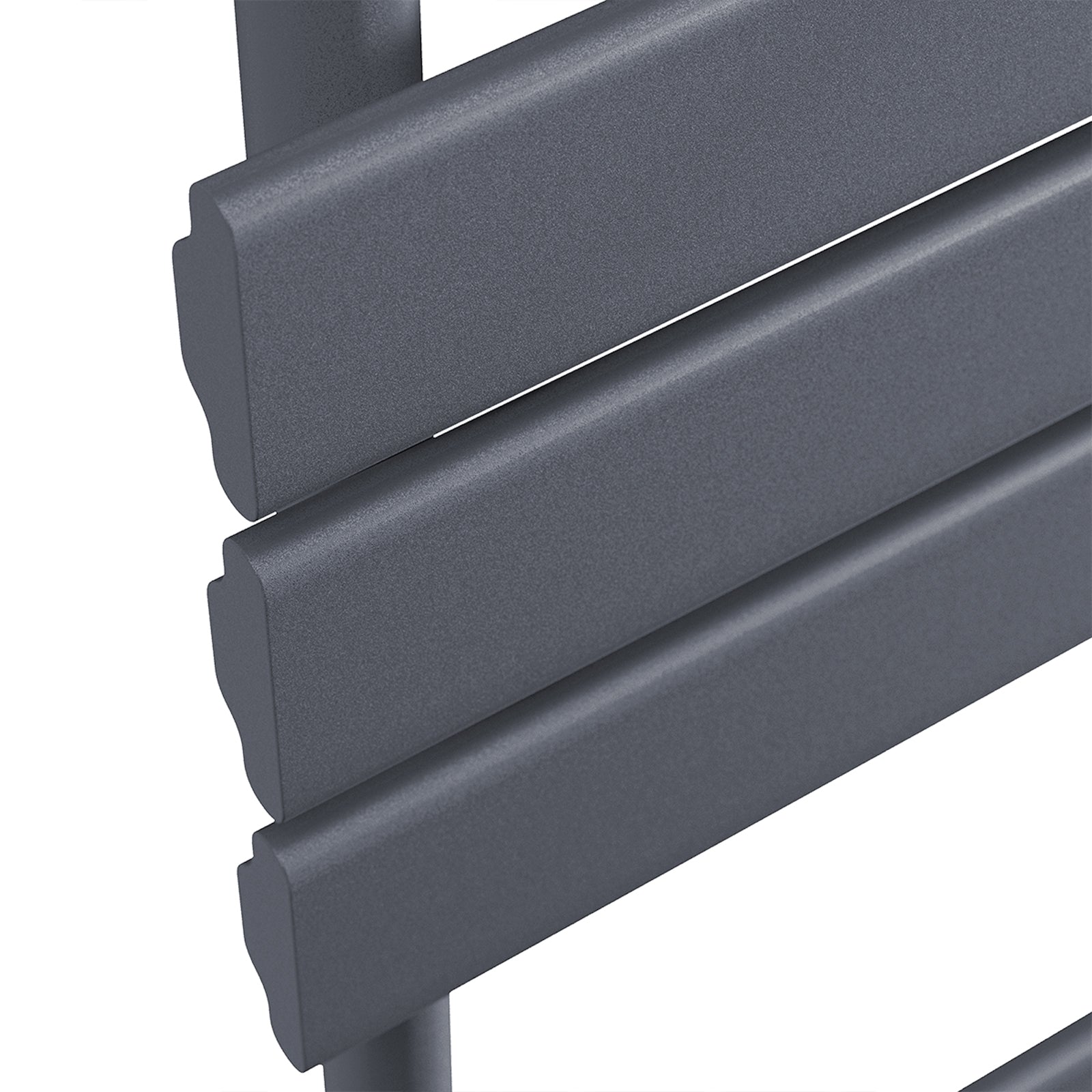 1600mm H X 450mm W Anthracite Vertical Flat Panel Towel Radiator Heated Rail