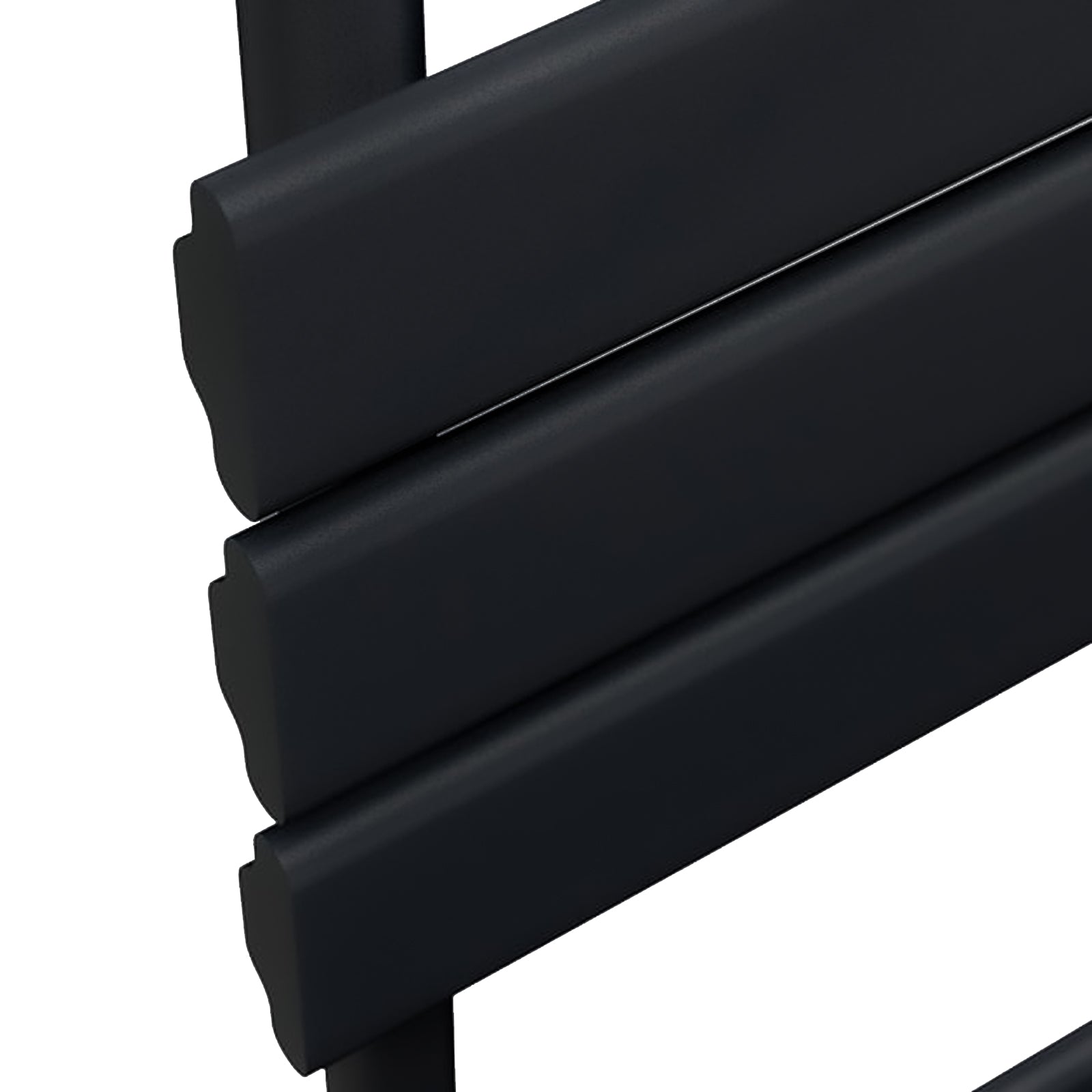 650mm H x 400mm W Black Flat Panel Heated Towel Rail Radiator