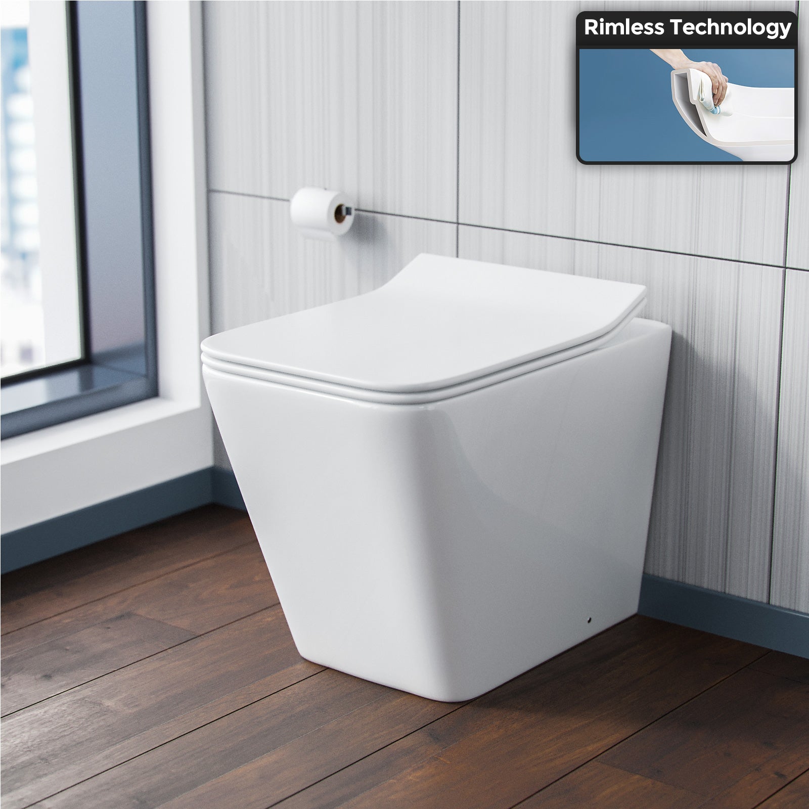 Alaska 900mm Grey Vanity Unit Basin Sink with Rimless Toilet