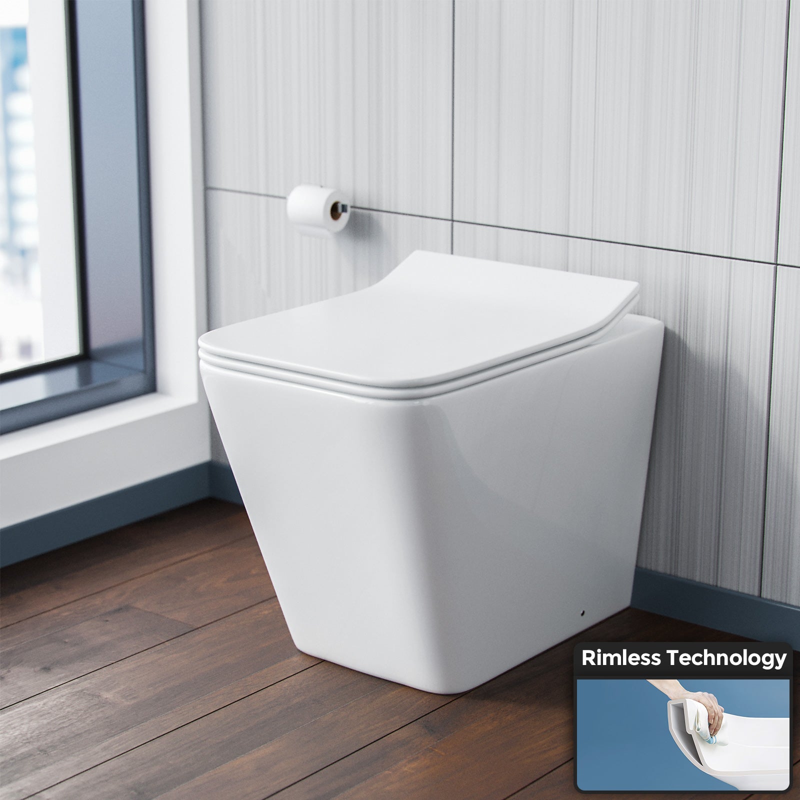 Alaska 900mm Vanity Basin Unit, WC Unit & Elora Back To Wall Toilet White