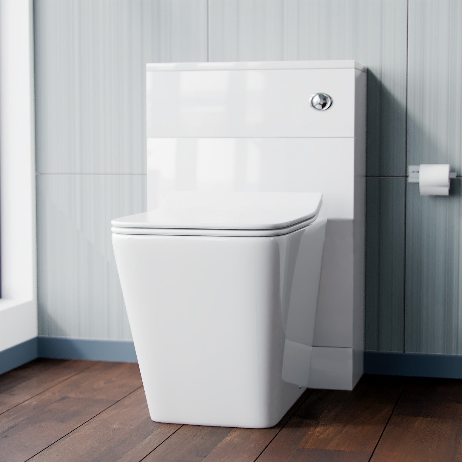 Modern Square Shape Back To Wall WC Toilet And Concealed Cistern Tank