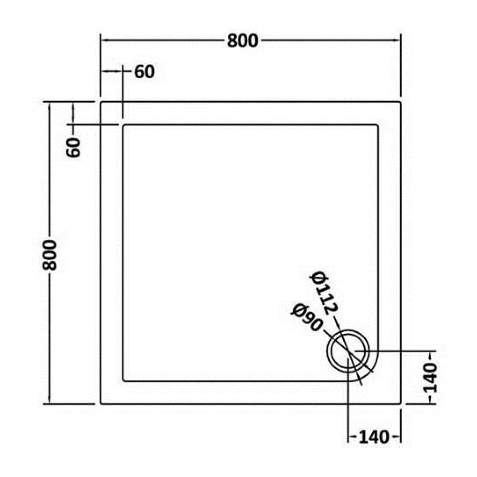 Manga 800 x 800mm Corner Entry Sliding Door Shower Enclosure With Tray Black