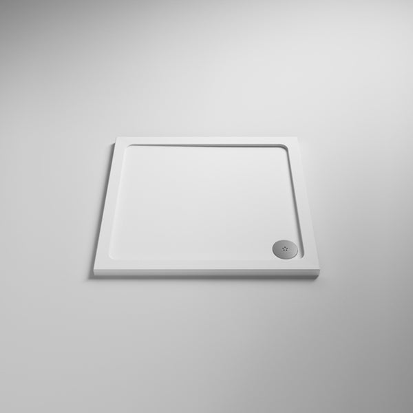 Slim 1000 x 1000 Square Stone Resin Shower Tray For Wetroom Enclosure