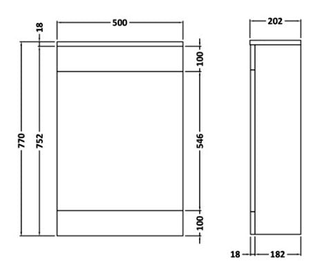 Turin High Gloss White 502mm x 260mm WC Unit (Excluding Cistern)