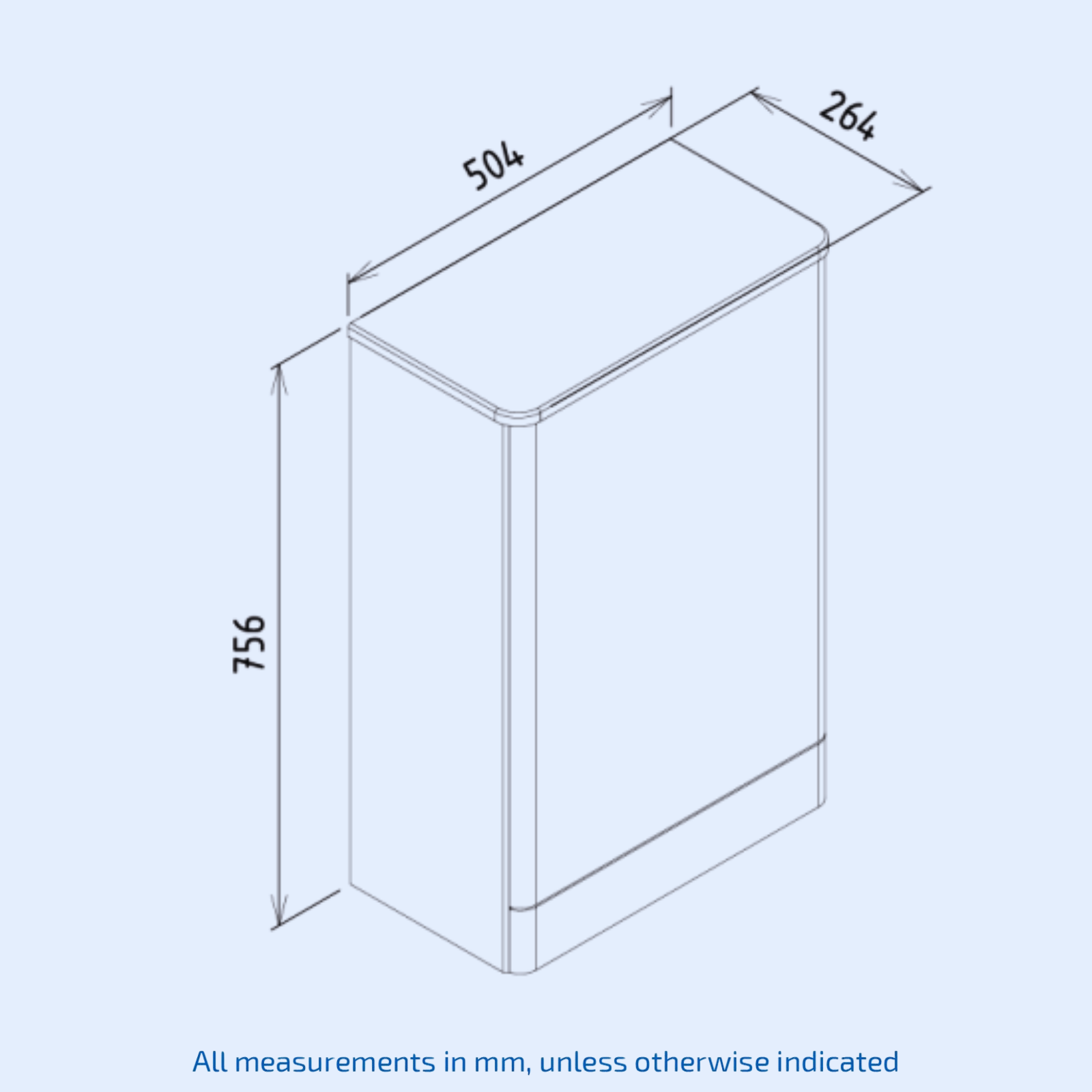 Kartell Options 24 500mm Cool Grey WC Unit - OPT500WC-CG