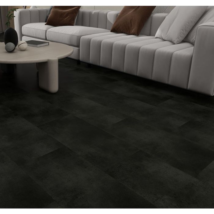 SPC Vinyl Click Flooring Tile 610mm x 305mm Oiled Slate 5.35mm Thick - Pack Of 10