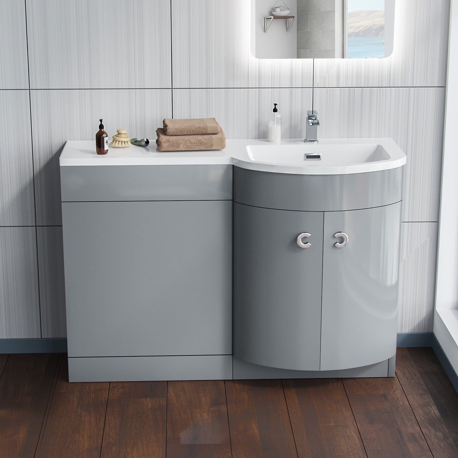 Dene Grey 1100mm Vanity Combination WC Basin Unit