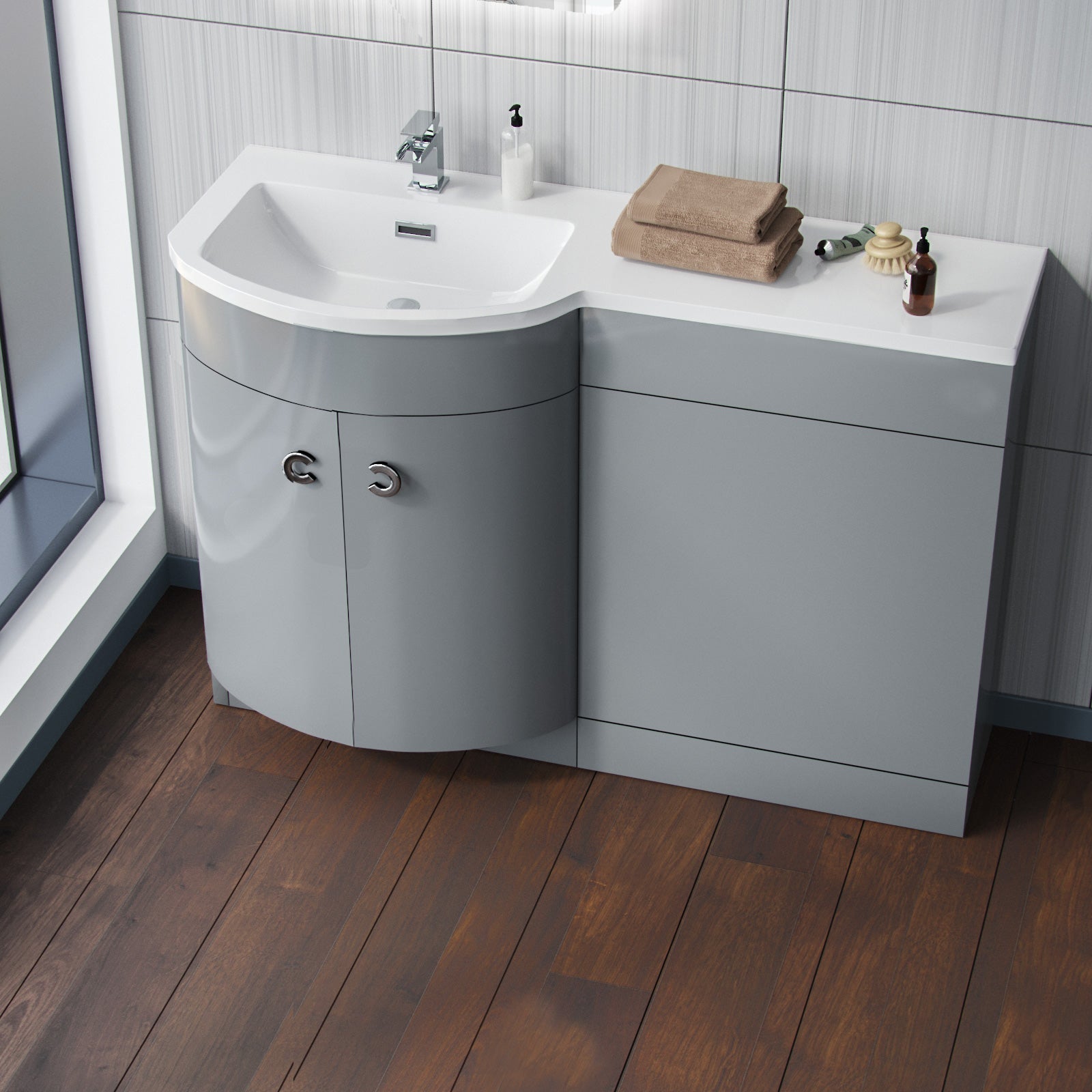 Dene Grey 1100mm Vanity Combination WC Basin Unit