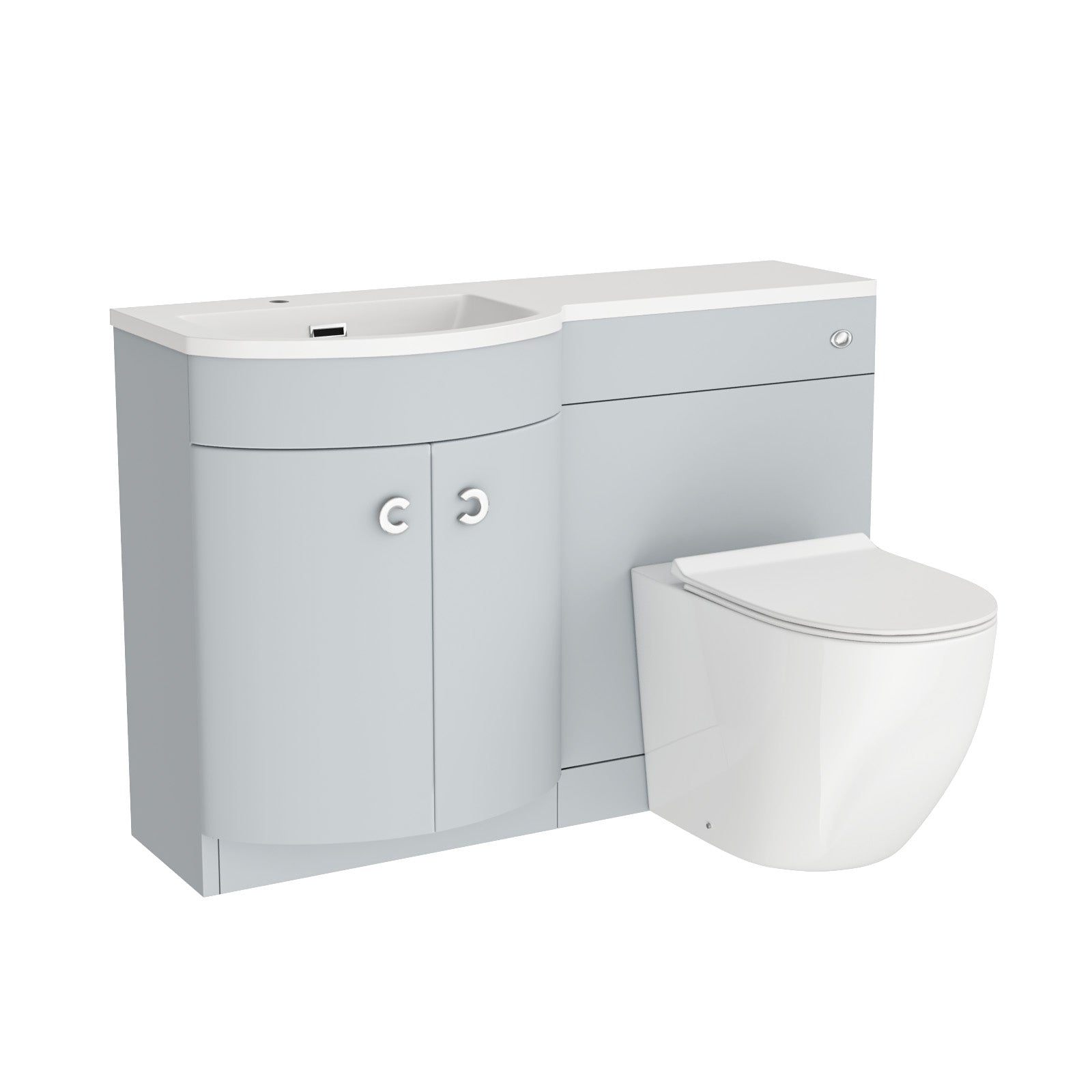 Dene Matte Grey 1100 mm LH Sink Vanity WC Unit & Rimless Toilet
