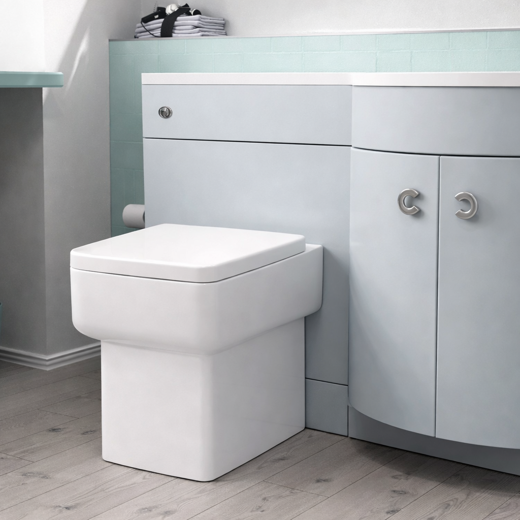 Dene Matte Grey 1100mm P Shaped RH Vanity Basin WC Unit & BTW Modern Toilet