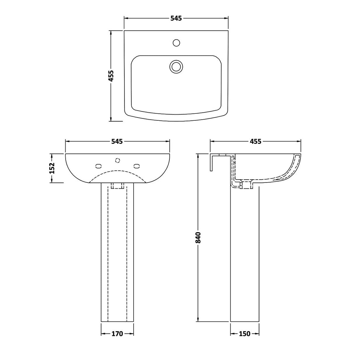 Modern Cloakroom Suite with Close Coupled Toilet and Full Pedestal Basin