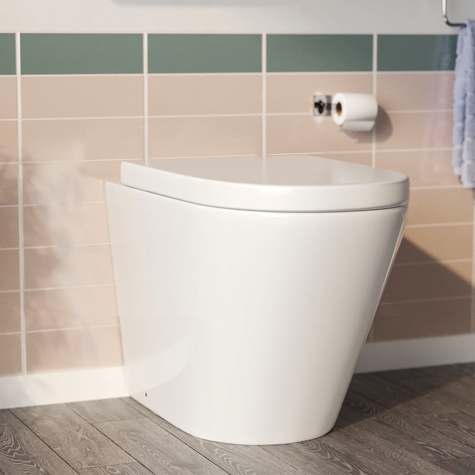 Ellis Round Back To Wall Rimless Toilet Pan + Soft Close Seat