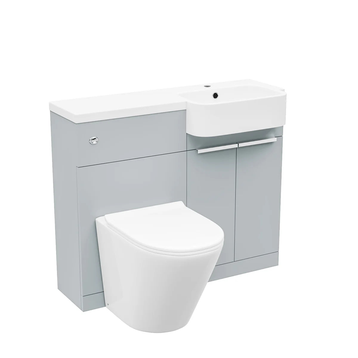 1000mm Right Hand Matte Grey Basin Vanity WC Unit Round BTW Toilet