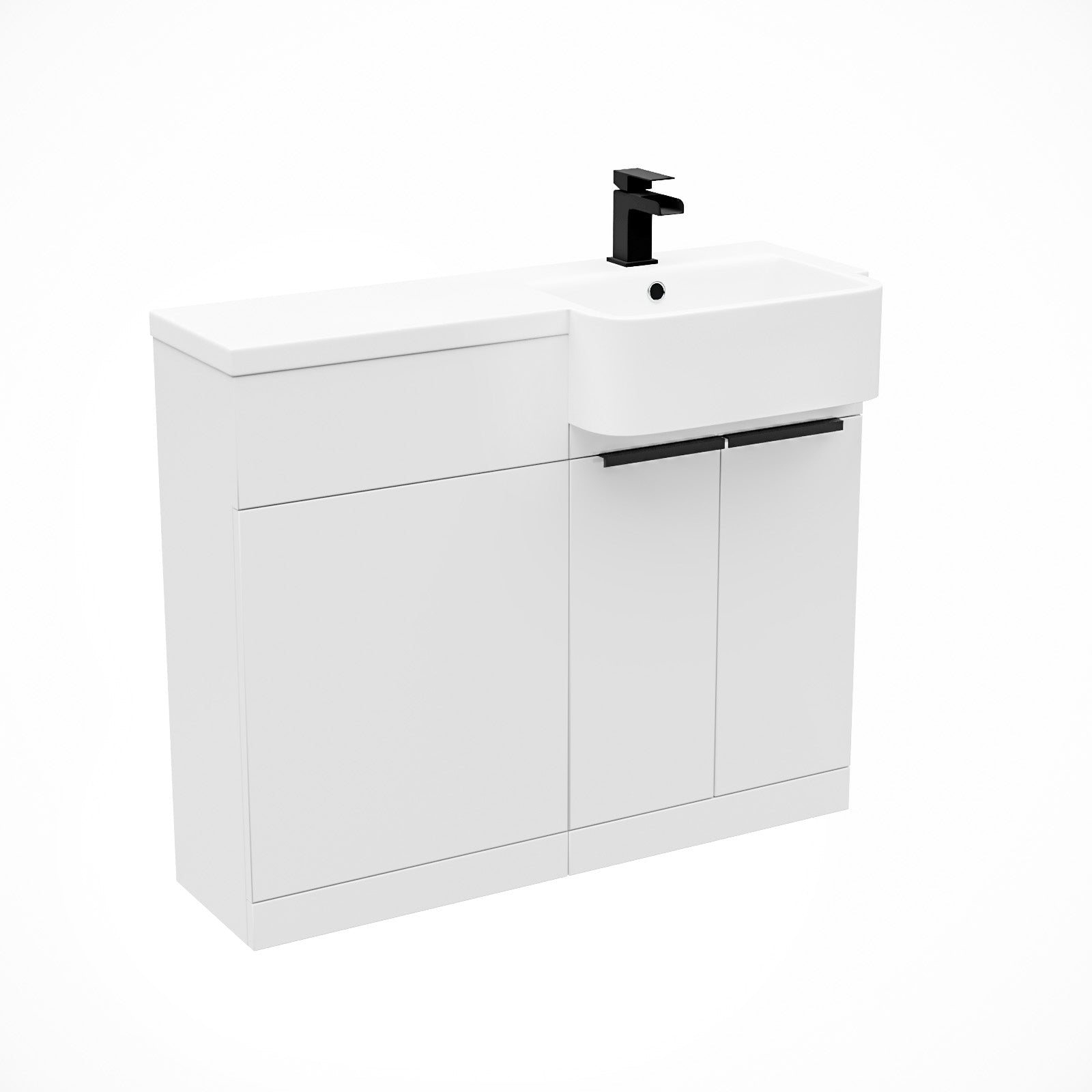 Bretford Black Handle Basin Vanity Unit With Tap & Freestanding WC Unit
