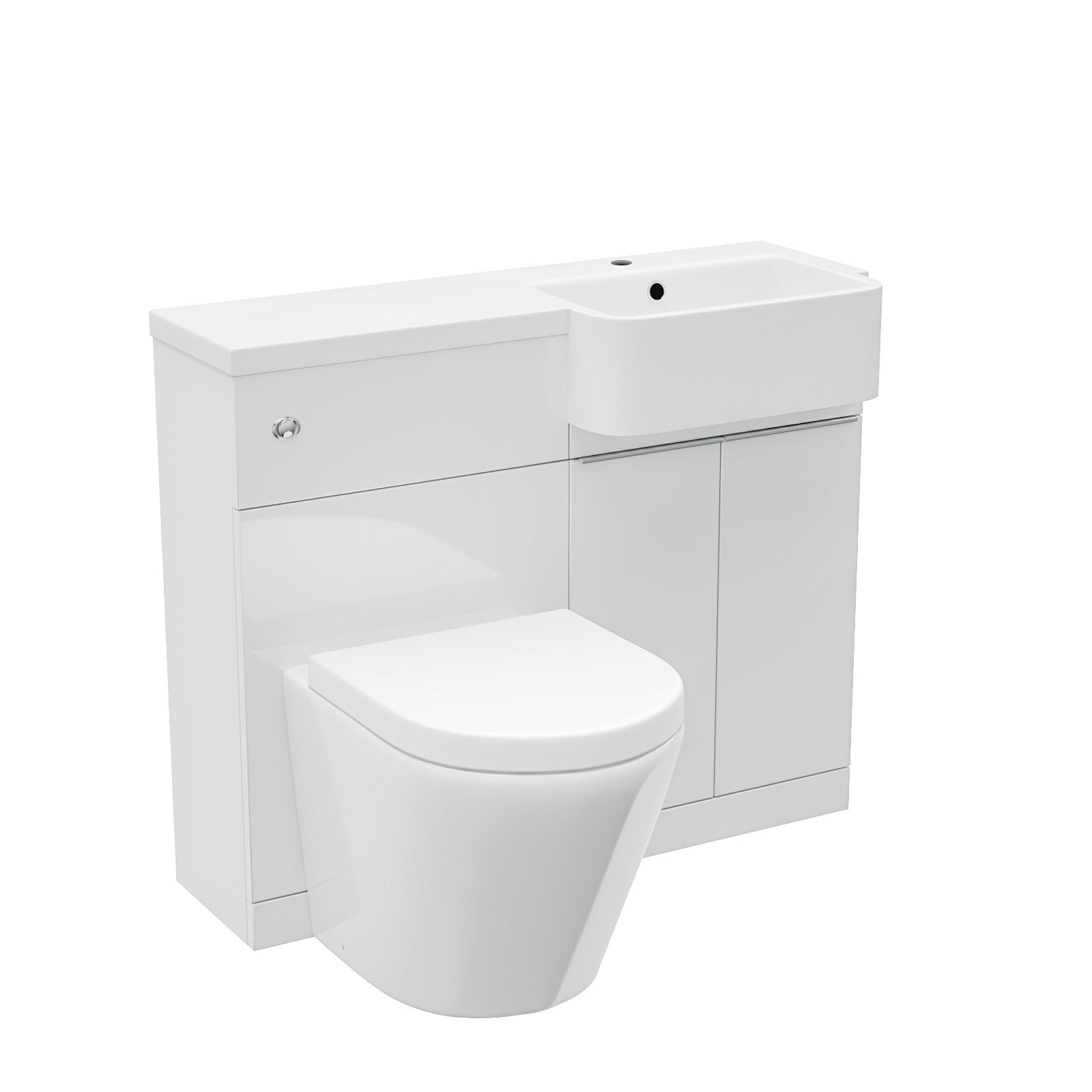 Bretford 1000mm Freestanding Cabinet White with Basin, WC Unit & Toilet