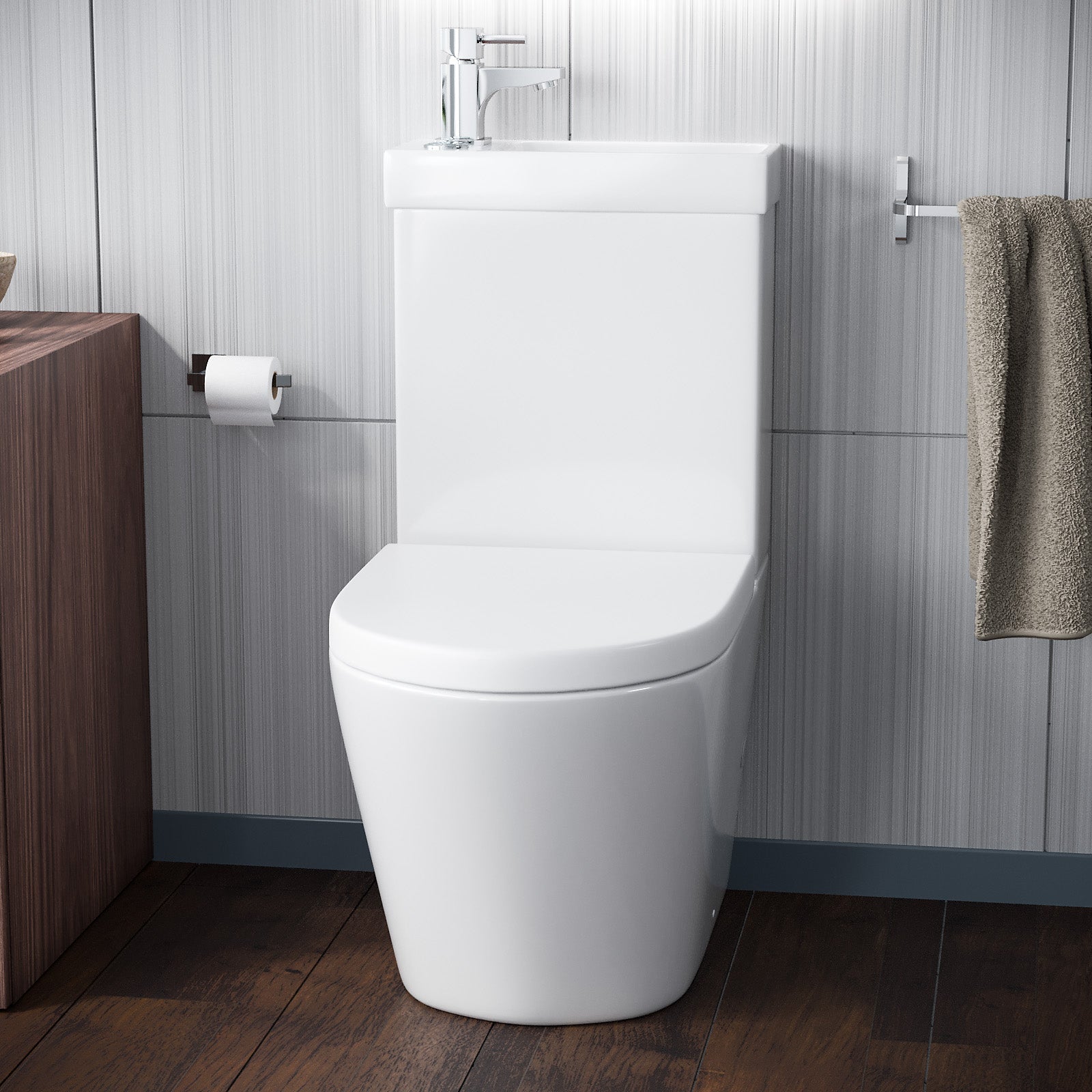 Pilton 2 in 1 Close Coupled Pan, Cistern, Seat & Boston Basin Mono Mixer Tap