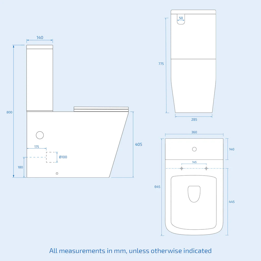 Merton 500mm Freestanding Vanity Basin Unit & Square Rimless Close Coupled Toilet Grey