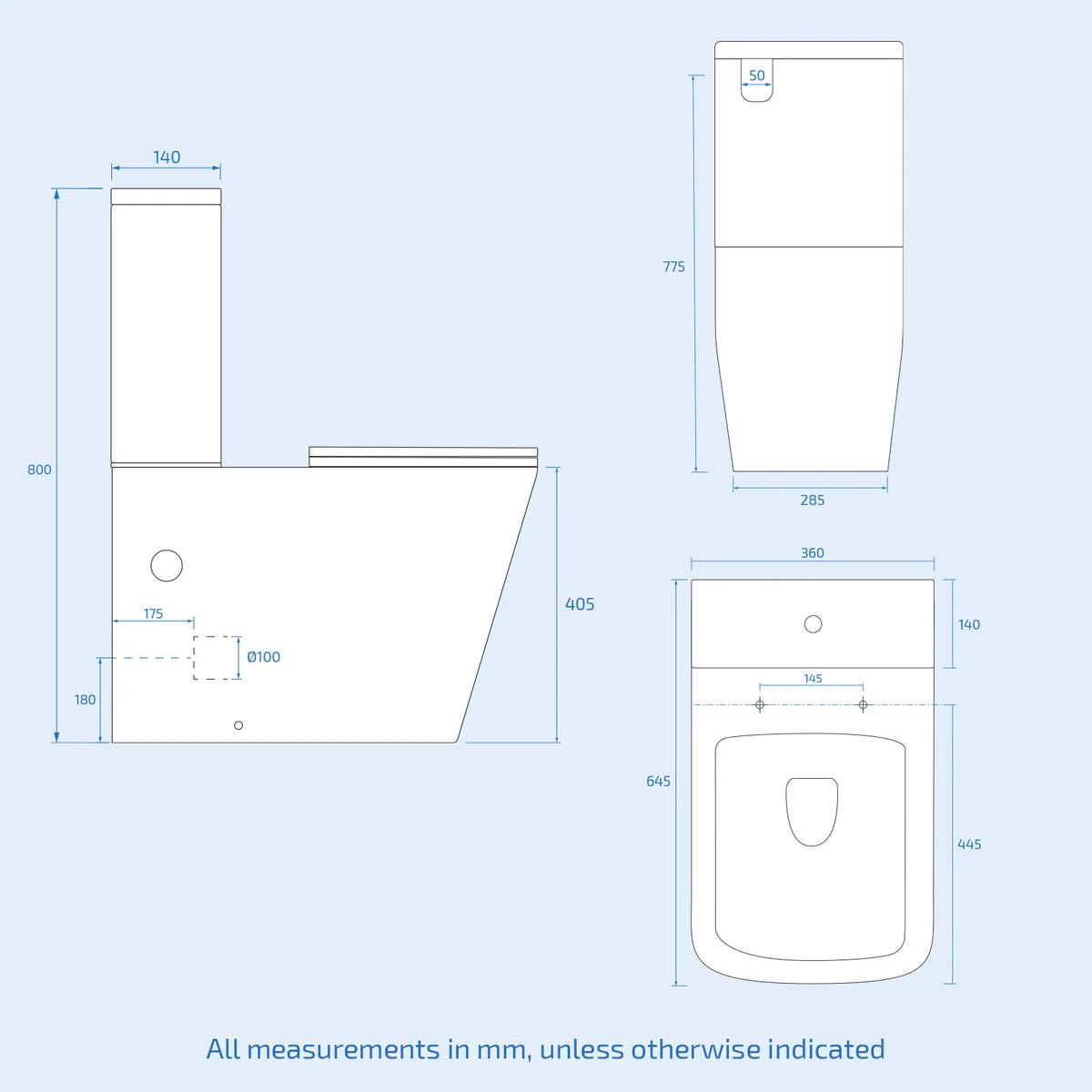 Merton 600mm Wall Hung Vanity Basin Unit & Square Rimless Close Coupled Toilet Grey