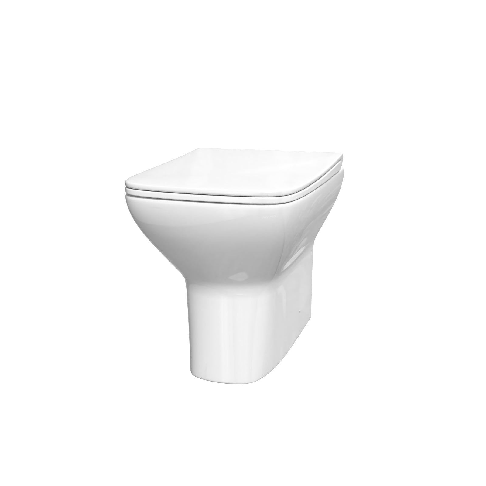 White Square Shape Back to Wall Toilet with Soft Close Slim Seat
