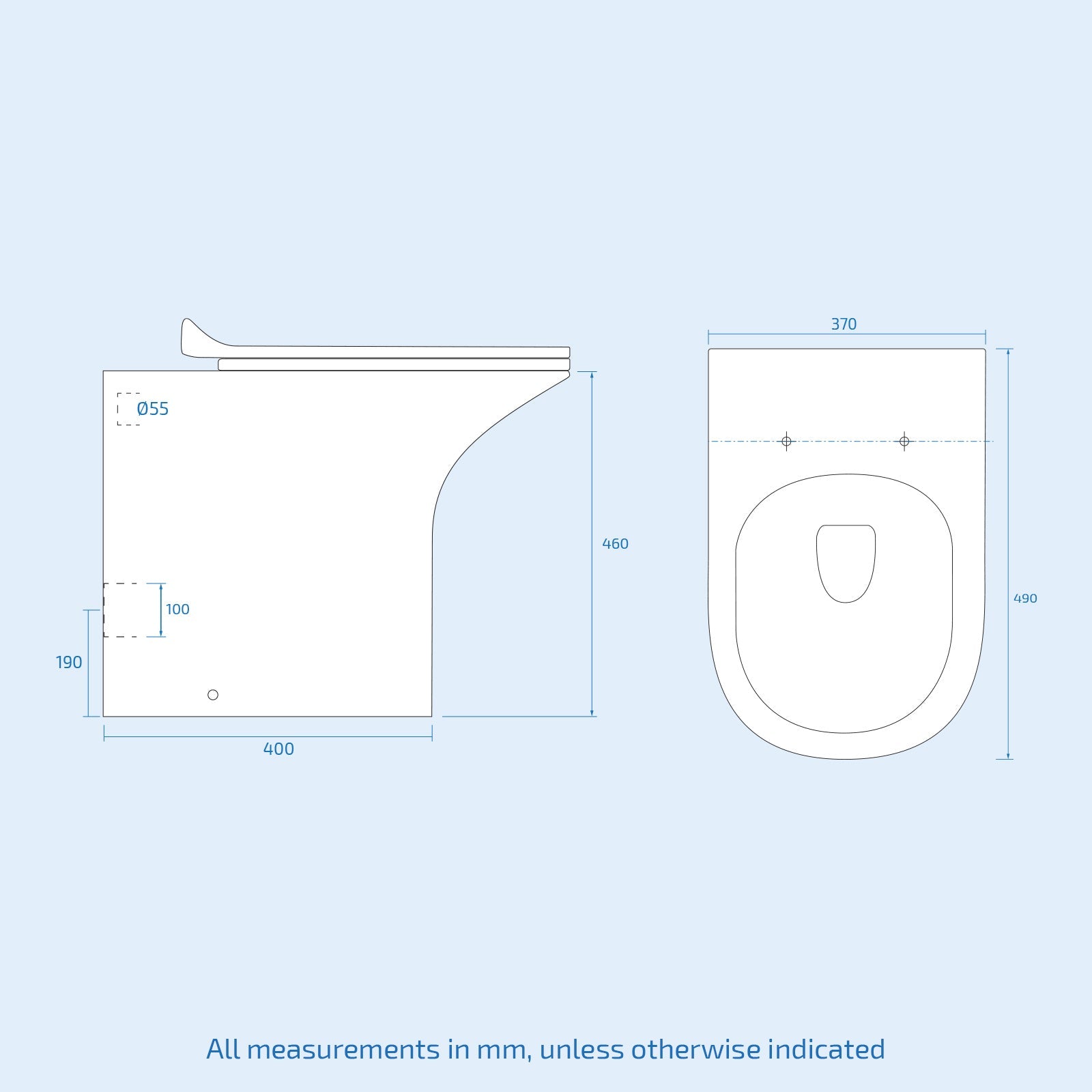 Kelston Modern Bathroom Rimless Back to Wall Toilet with Soft Close Seat White