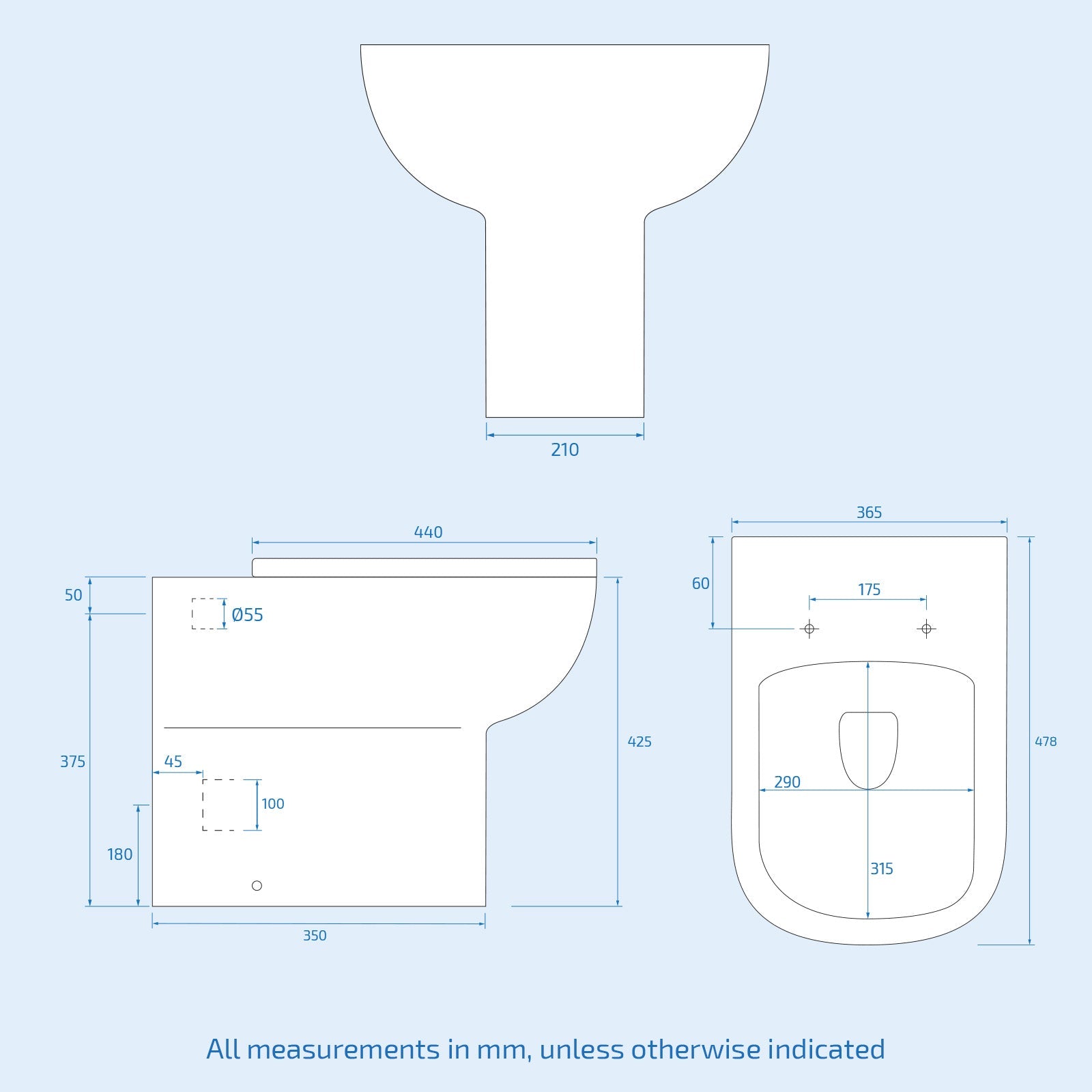 Nanuya 500mm White Basin Vanity With WC Unit & Rimless Soft Close Toilet